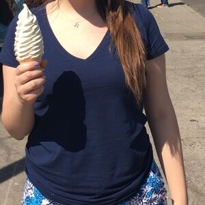 Lilly Pulitzer Dark Blue V neck Tee